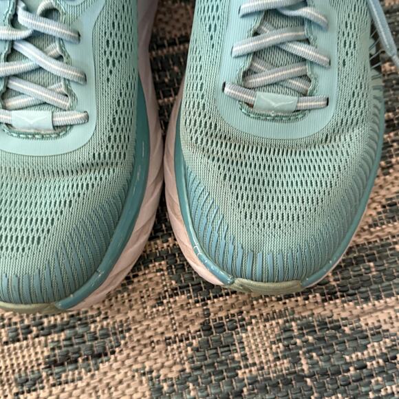 Hoka One One Bondi 7 Shoes Womens Size 10.5 Blue Mesh Athletic Running Cushion - Picture 3 of 10